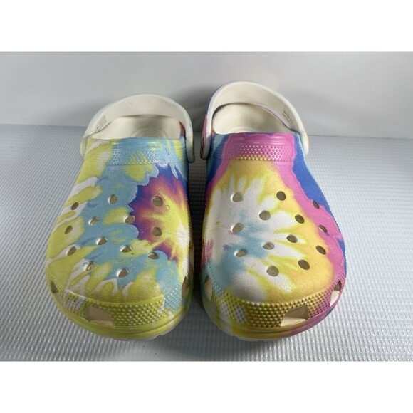 CROCS Classic Tie Dye Adult Clogs Men-8; Women-10 Casual Water Sandals Multi - Picture 2 of 6